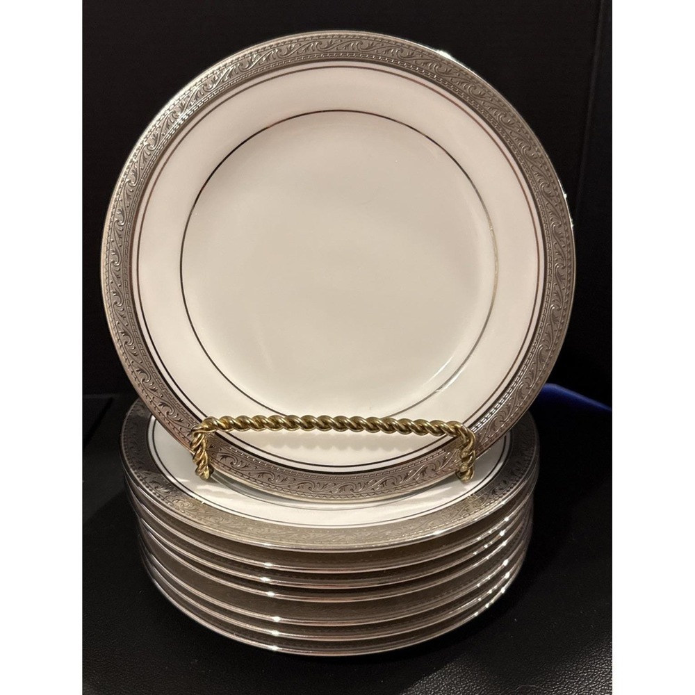Noritake Crestwood Platinum Bread Butter Plates Plate Set Of 8 NEW Wedding Party